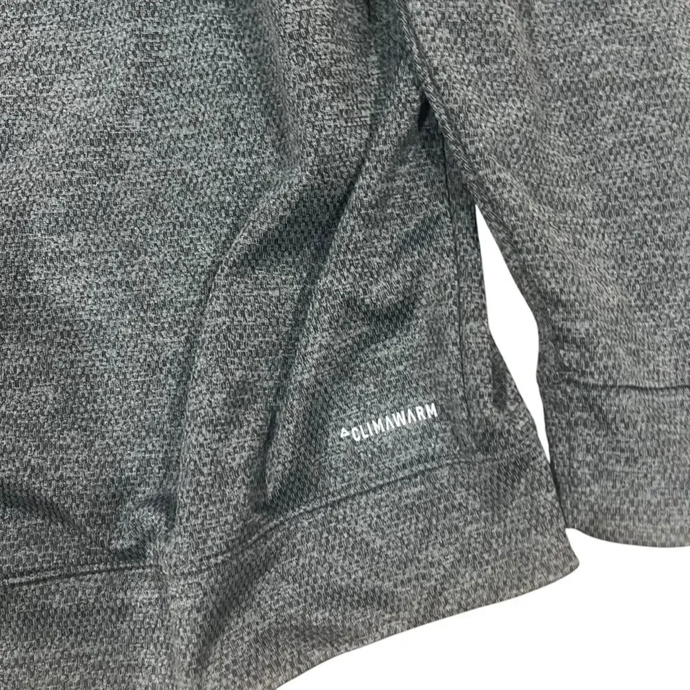 Adidas Mens Size XL Dark Gray Pullover Hoodie With White Logo Outline Climawarm